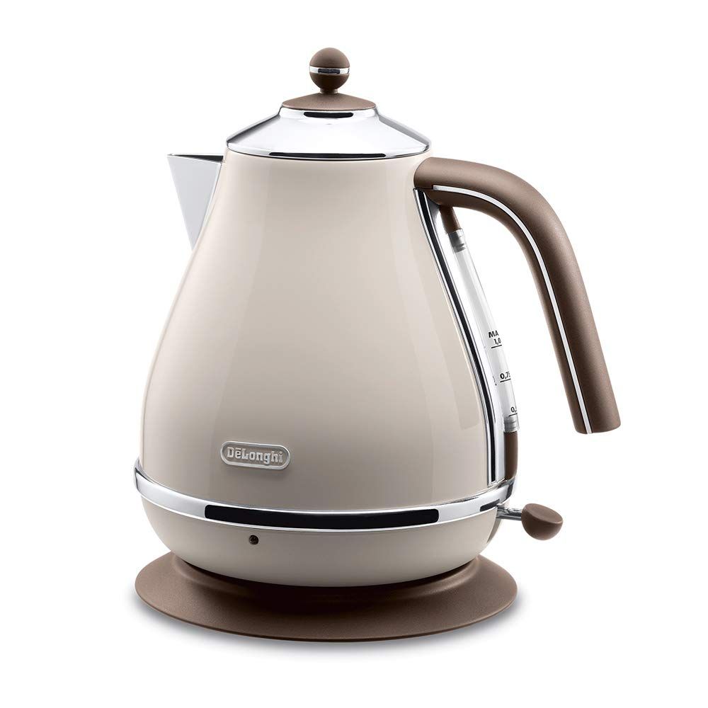 De'Longhi (デロンギ) 電気ケトル アイコナ・ヴィンテージ KBOV1200J-BG ステンレス 1.0L 見やすい水量計 異物混入防止フィルタ 空だき防止機能 簡単お手入れ [ドルチェベージュ] デロンギファミリー登録で3年保証 1