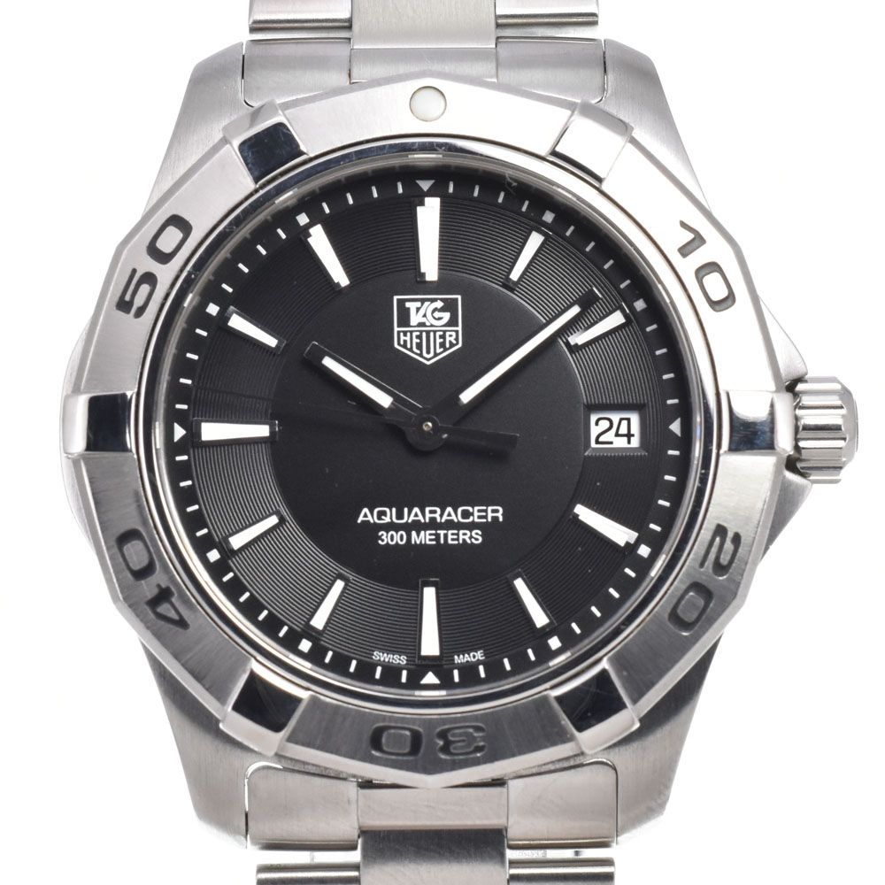 タグホイヤー TAG HEUER WAP1110 アクアレーサー デイト ブラック クォーツ メンズ 良品 保証書付き 腕時計 R#149332