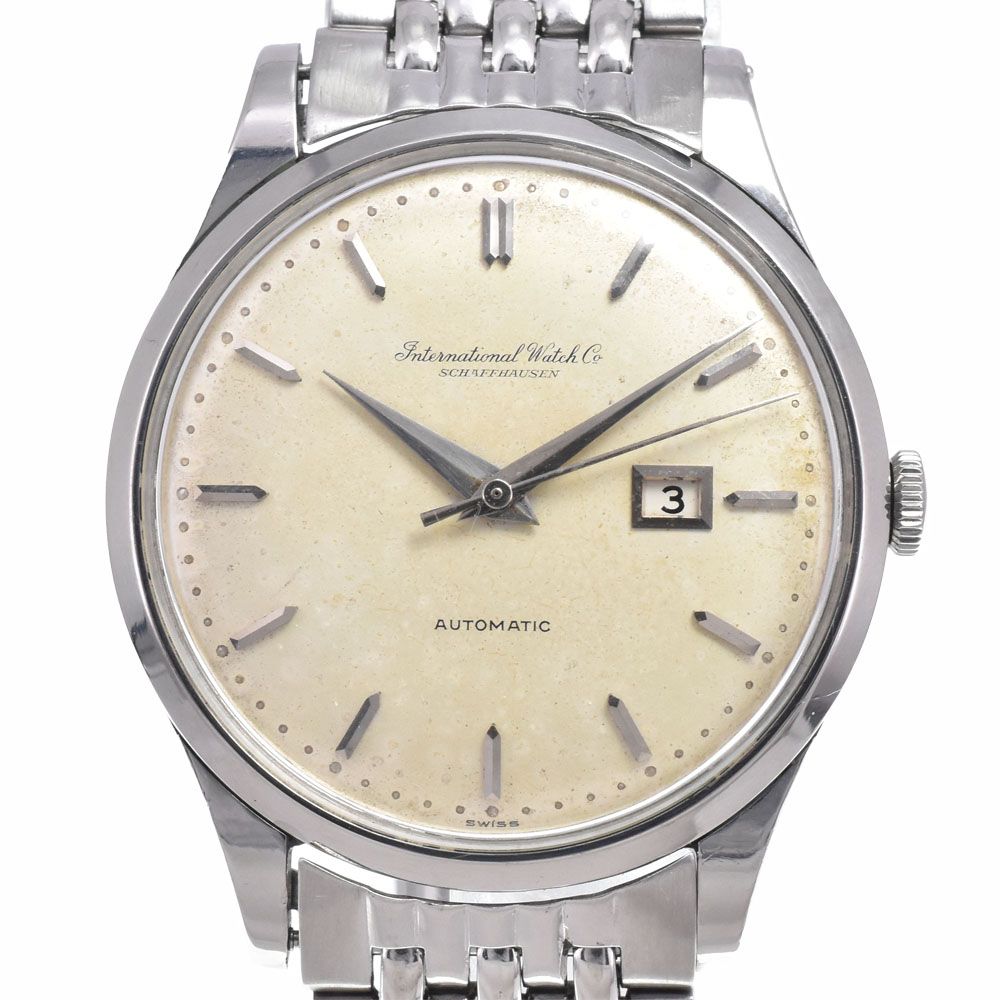 IWC IWC SCHAFFHAUSEN ヴィンテージ Cal.8531 ゲイフレアブレス デイト シルバー 自動巻き メンズ 良品 腕時計 Y#146242