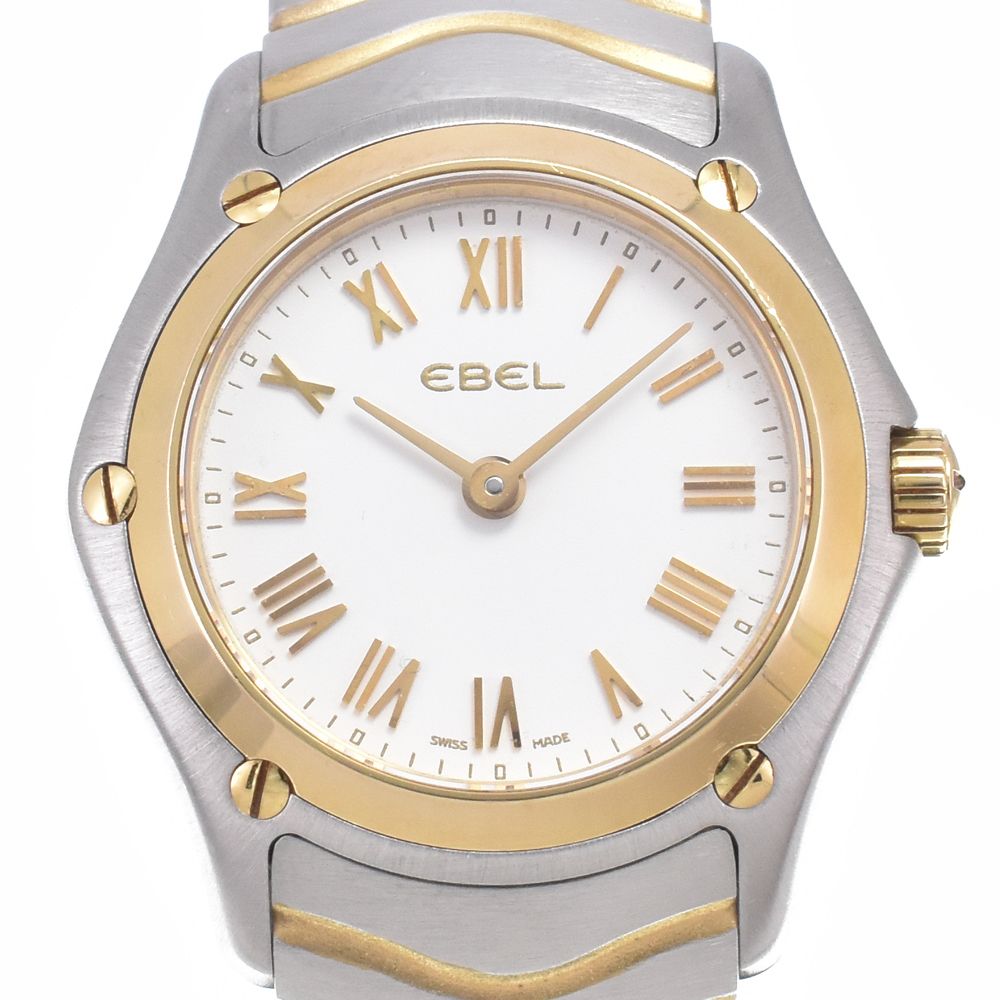 エベル EBEL 1003F11.1 クラッシックウェーブ K18YG ベゼル ホワイト