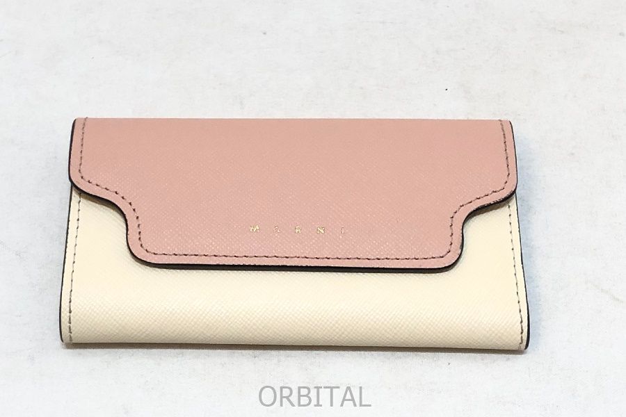 経堂) マルニ MARNI 6連キーケース レザー ピンク ベージュ イタリア製