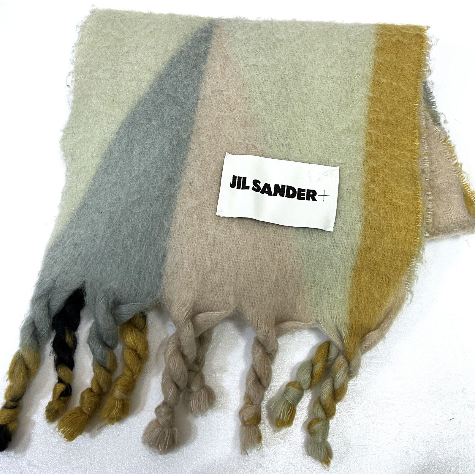 JILSANDER+｜ジルサンダー 大判 マルチカラーモヘアフリンジマフラー
