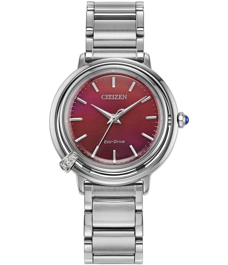 シチズン レディース アクセサリー 腕時計 Tシャツ Citizen Womens Eco Drive Three Stainless Steel Bracelet Watch Silver シルバー