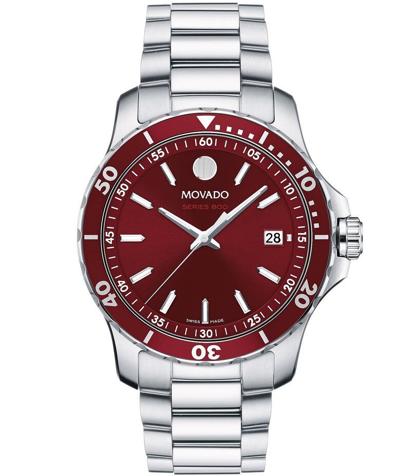 モバド レディース アクセサリー 腕時計 Tシャツ Movado Mens Series 800 Quartz Analog Stainless Steel Bracelet Watch Silver 190,400円