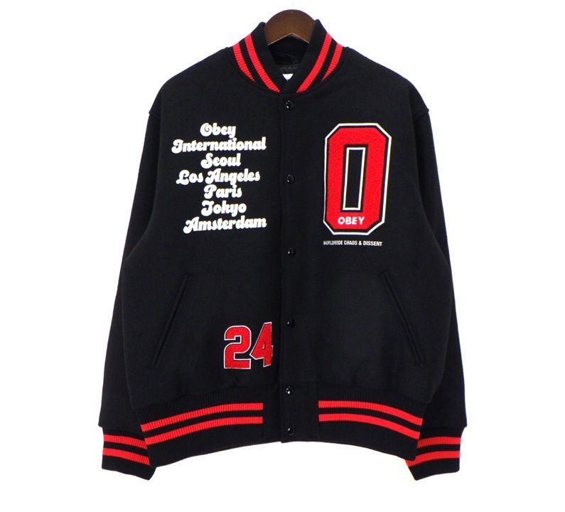 オベイ OBEY 【 TOKYO INTERNATIONAL VARSITY JACKET 】 東京 インターナショナル フェルト ロゴ バーシティ ジャケット 52211 オベイ OBEY 【 TOKYO INTERNATIONAL VARSITY JACKET 】 東京