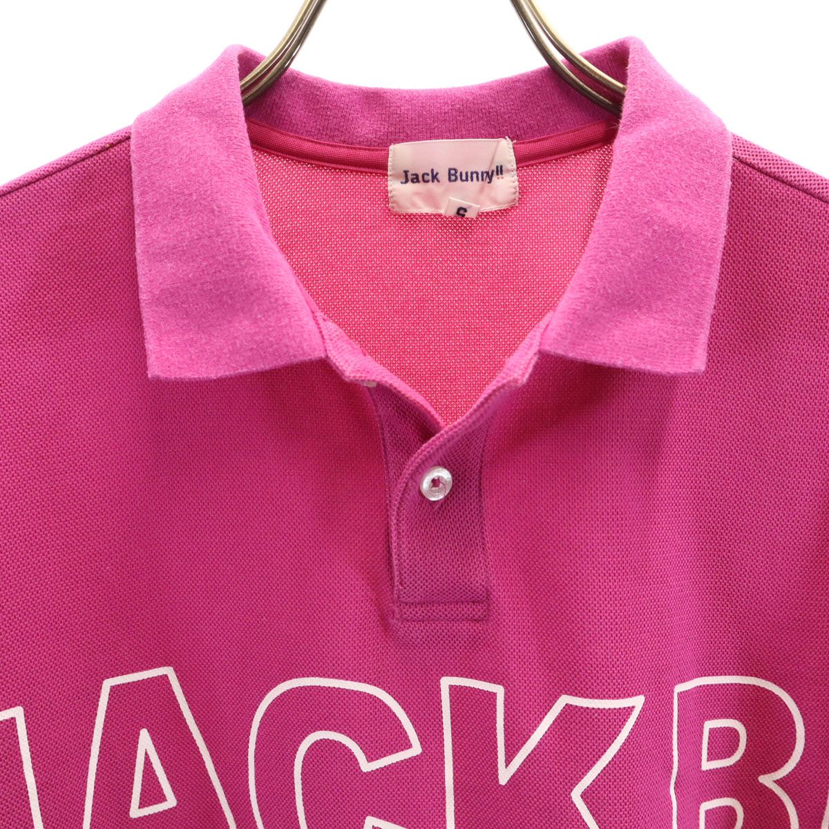 Jack Bunny!! ジャックバニー ゴルフ 半袖 ポロシャツ 5 ピンク 鹿の子