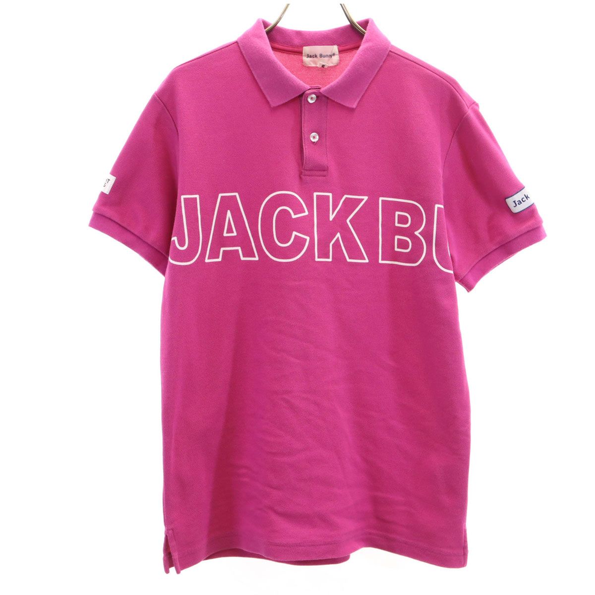 Jack Bunny!! ジャックバニー ゴルフ 半袖 ポロシャツ 5 ピンク 鹿の子
