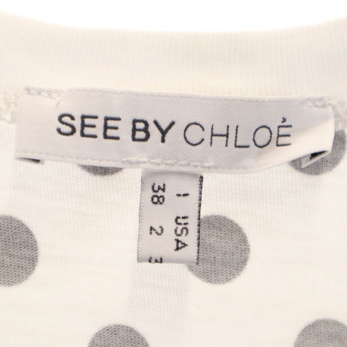 SEE BY CHLOE シーバイクロエ ドット柄 タンクトップ 38 ホワイト 