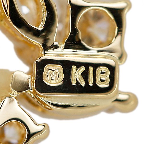 ミキモト アコヤ真珠 ピアス ダイヤモンド K18イエローゴールド
