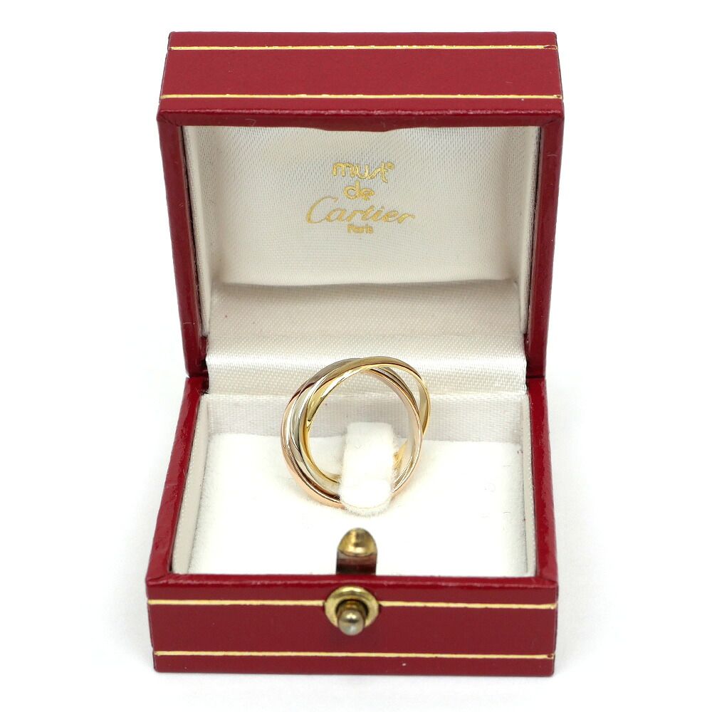 名東】カルティエ トリニティ リング 750 K18YG PG WG ゴールド スリー