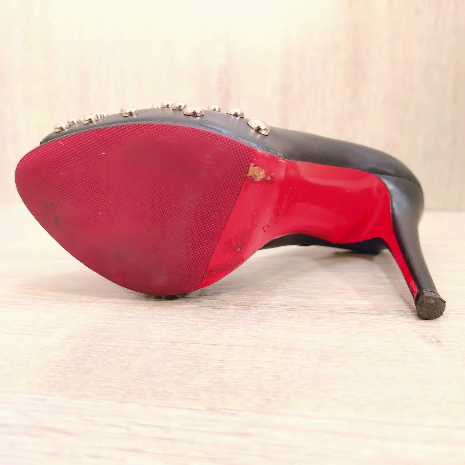 Christian Louboutin スタッズ パンプス 37 24cm相当 ブラック レザー