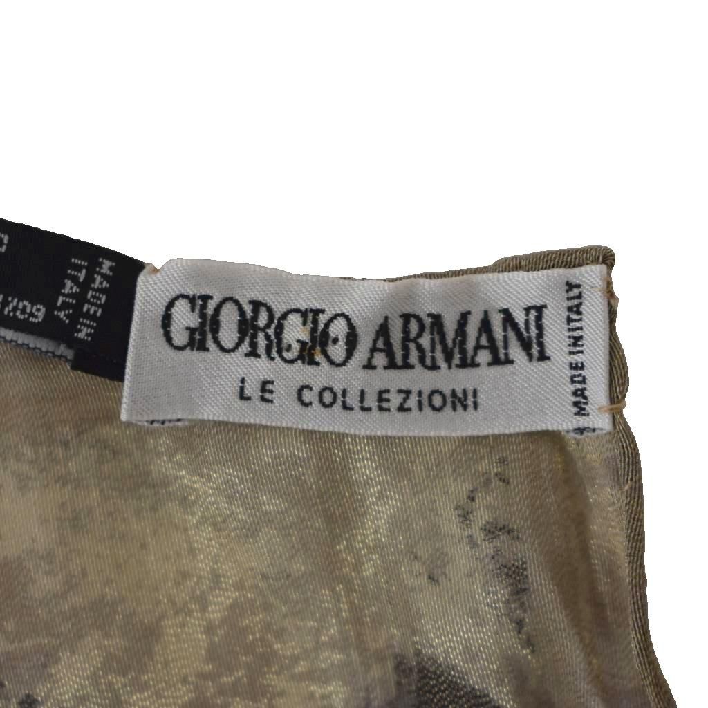 ジョルジオアルマーニ GIORGIO ARMANI ストール 総柄 光沢 花柄 カーキ