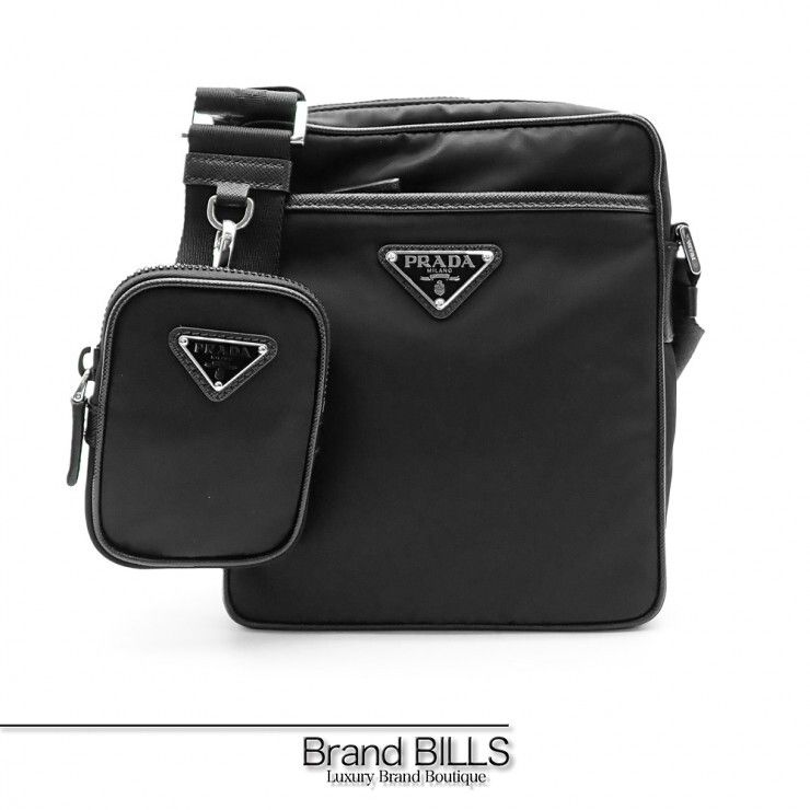 未使用品 PRADA プラダ Re-Nylon x サフィアーノレザー ショルダー 