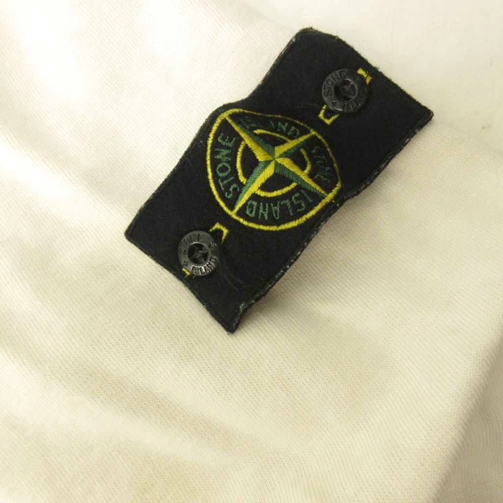 ストーンアイランド プルオーバー パーカー フーディ ロゴ ワッペン L 白 ストーンアイランド STONE ISLAND プルオーバー パーカー フーディ