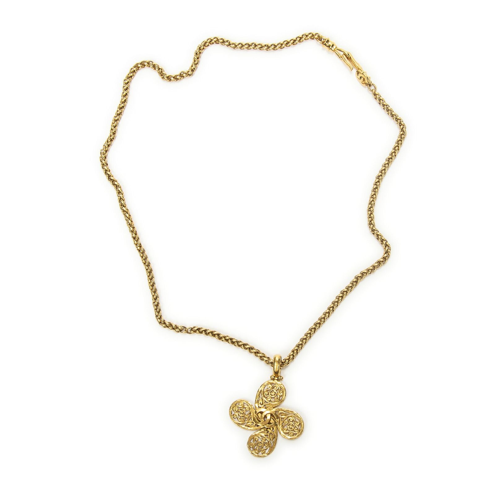 [中古] CHANEL シャネルCC Paisley Pendant Necklace金金メッキA