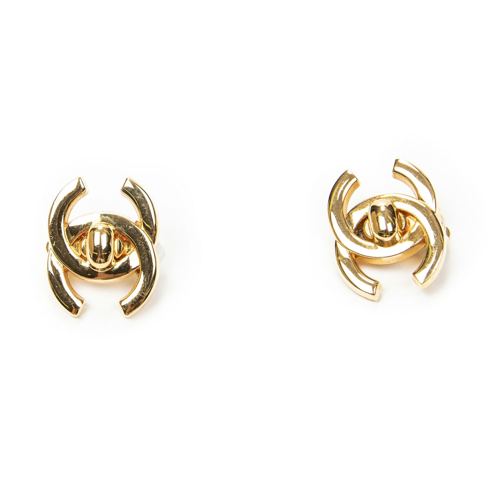[中古] CHANEL シャネルCC Turnlock Motif Clip On Earrings金金メッキA