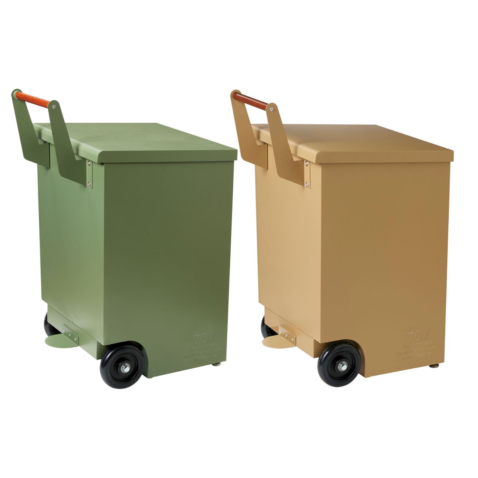 【2台セット　特別価格】 屋外用 ゴミ箱 70L ガルバリウム キャスター付き フットペダル オシャレ おしゃれ ダストボックス 外置き 蓋付き ゴミストッカー ガーデン カフェ キャンプ場 果樹園 農園 店舗 24,090円