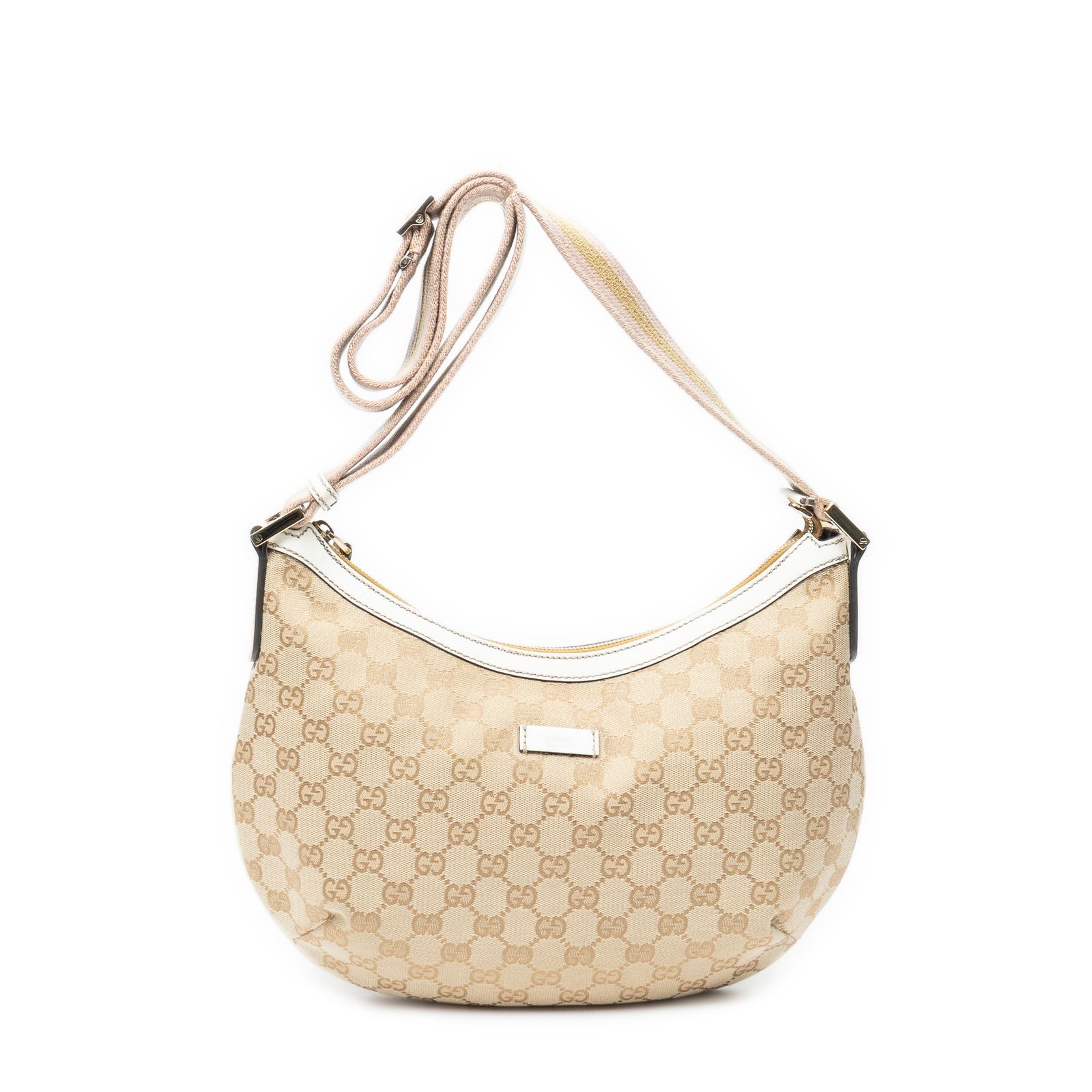 中古] GUCCI グッチハーフムーン ジップ メッセンジャーベージュ 