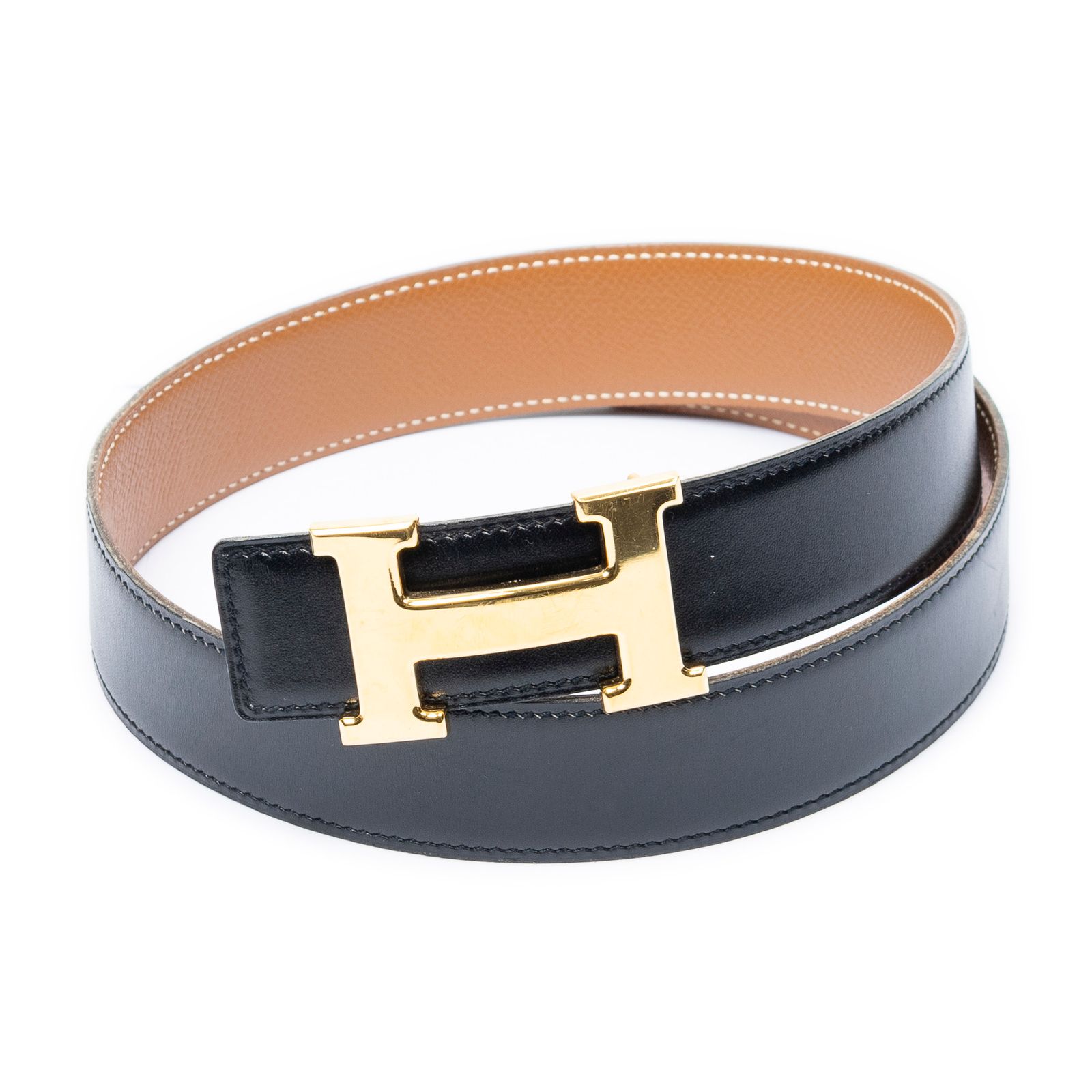 [中古] HERMES エルメスコンスタンスベルト Hベルト 32mmブラック/ブラウンボックスレザーA