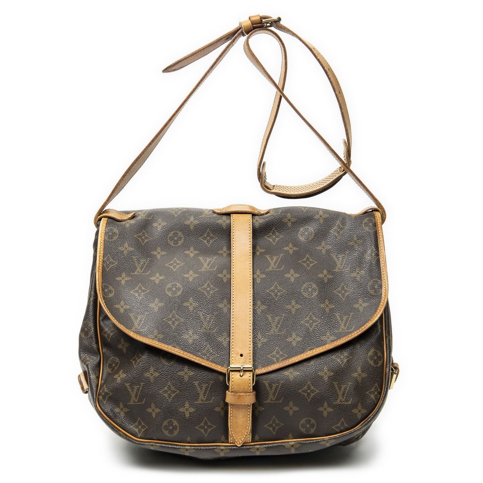 [中古] LOUIS VUITTON ルイヴィトンソミュール茶色モノグラムキャンバスAB