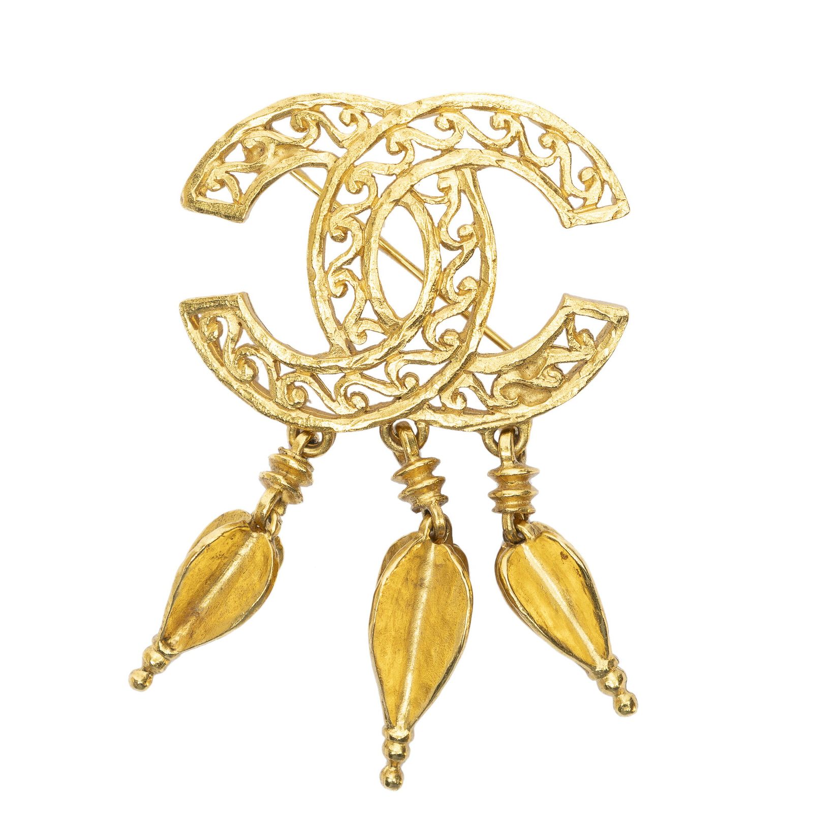 [中古] CHANEL シャネルCC Dangle Brooch金金メッキA