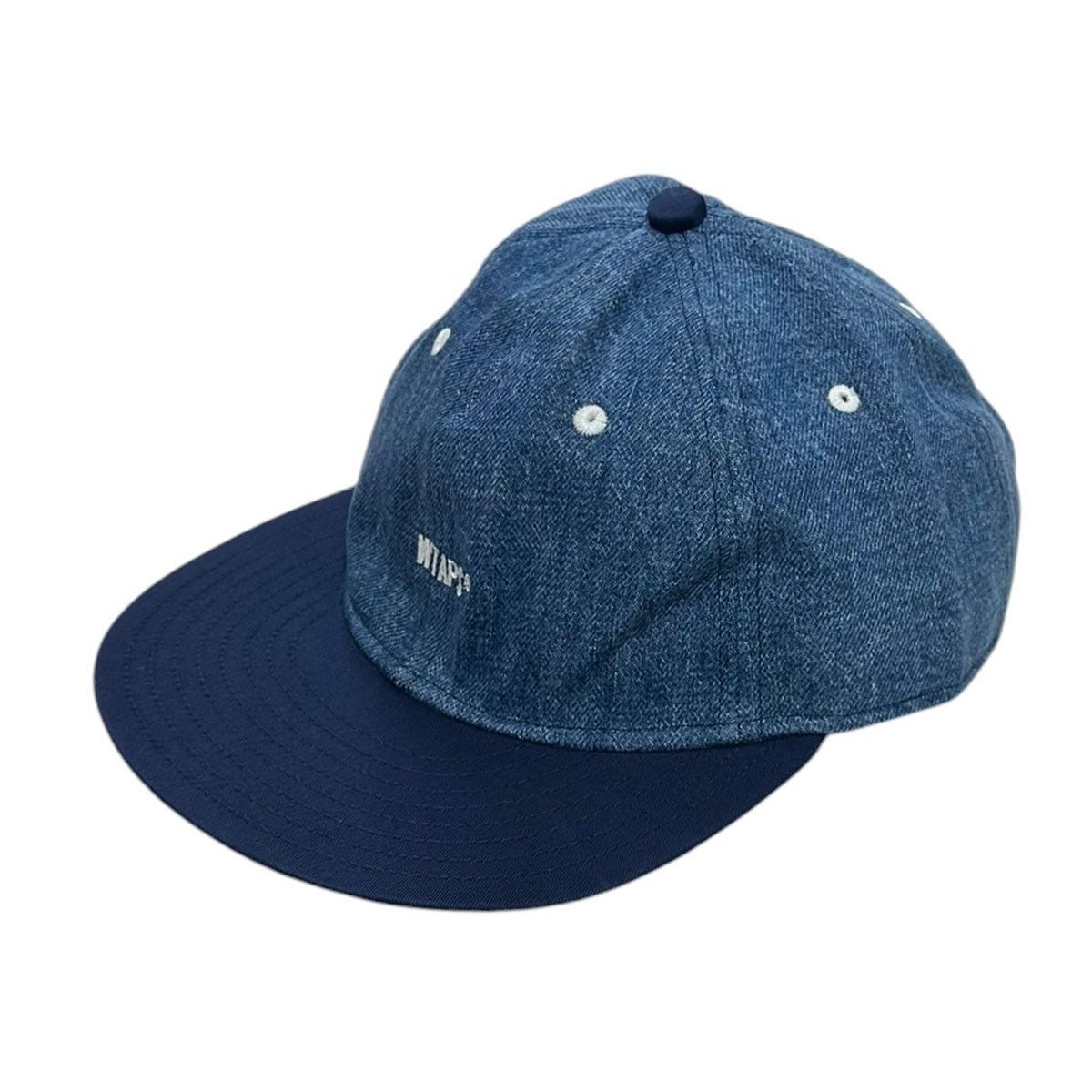 WTAPS 26SS T-6M 07 ／ CAP ／ COTTON． DENIM バイカラーロゴ刺繍