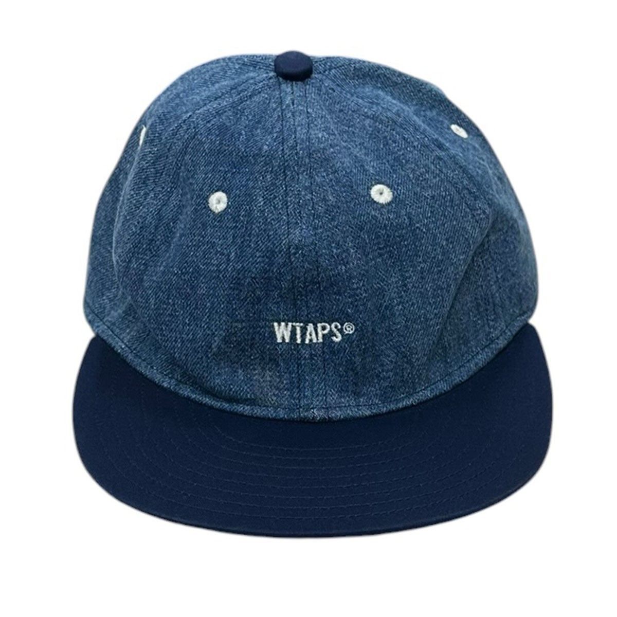 WTAPS 26SS T-6M 07 ／ CAP ／ COTTON． DENIM バイカラーロゴ刺繍
