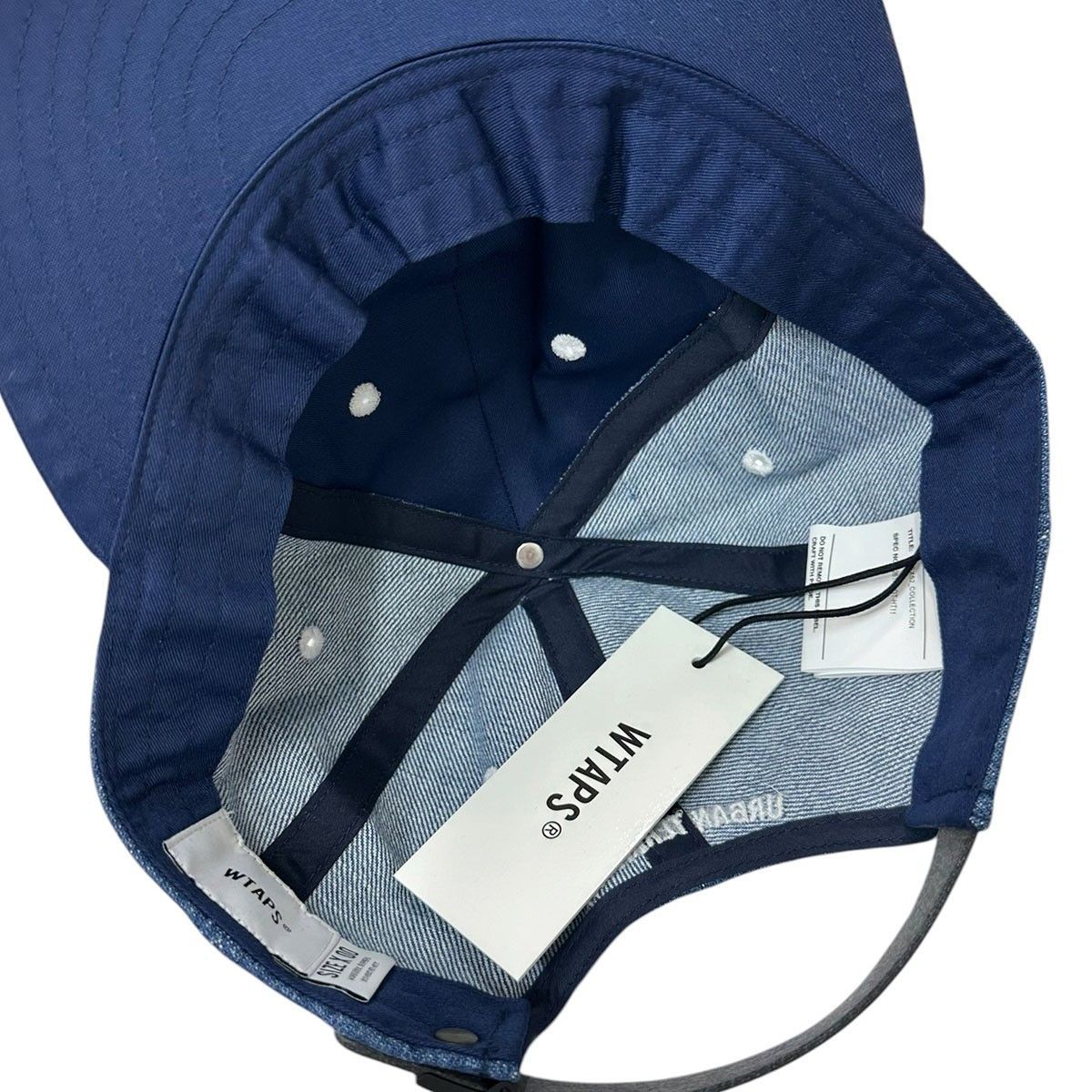 WTAPS 26SS T-6M 07 ／ CAP ／ COTTON． DENIM バイカラーロゴ刺繍