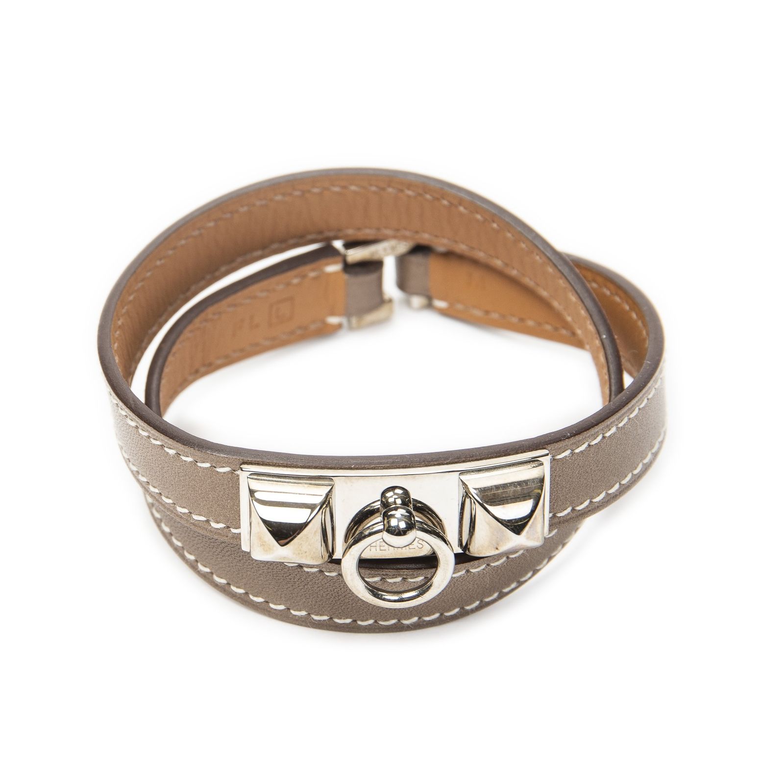 [中古] HERMES エルメスRivale ダブルツアー ブレスレットトープスウイフトレザーA