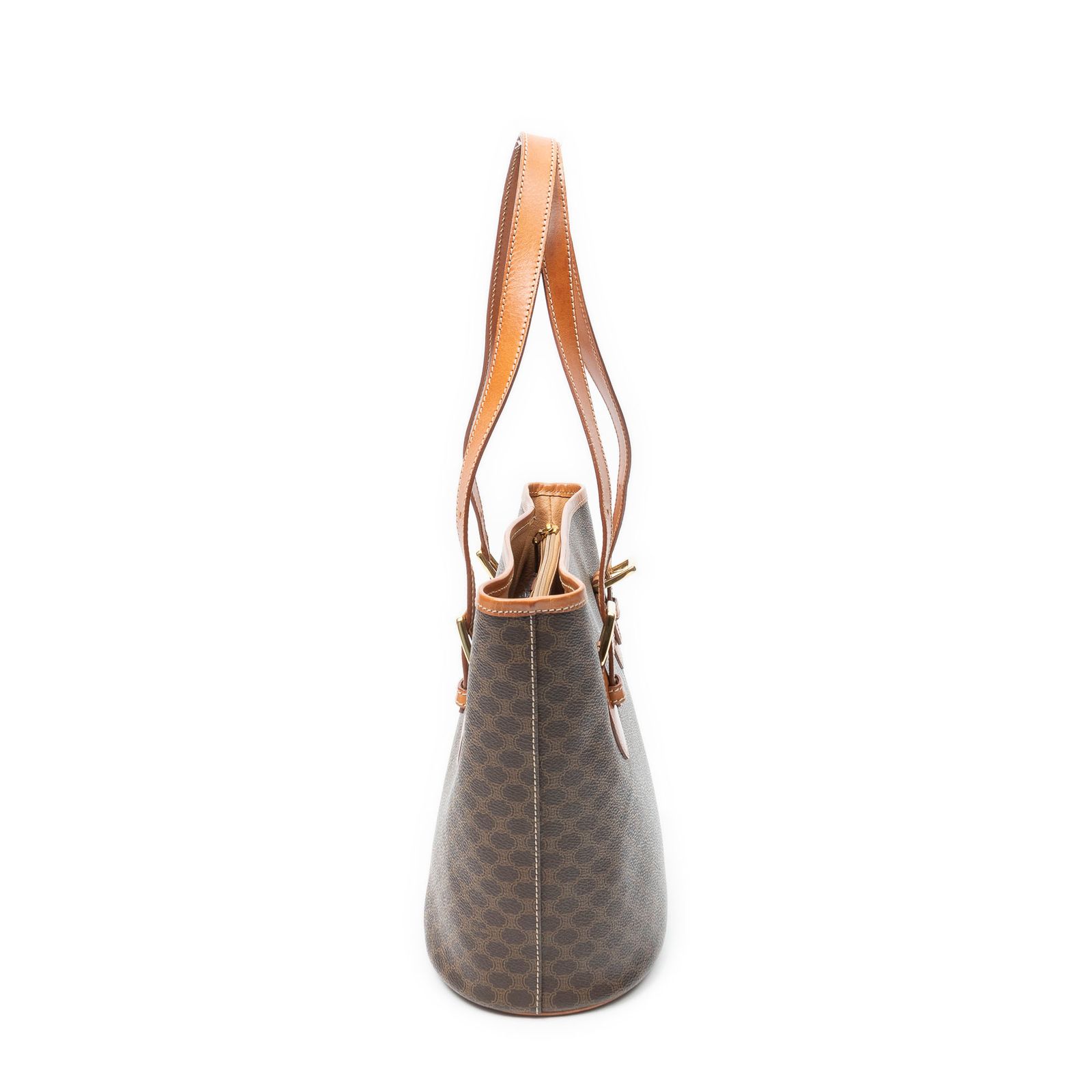 中古] CELINE セリーヌヴィンテージ バケット トート茶色マカダムPVC