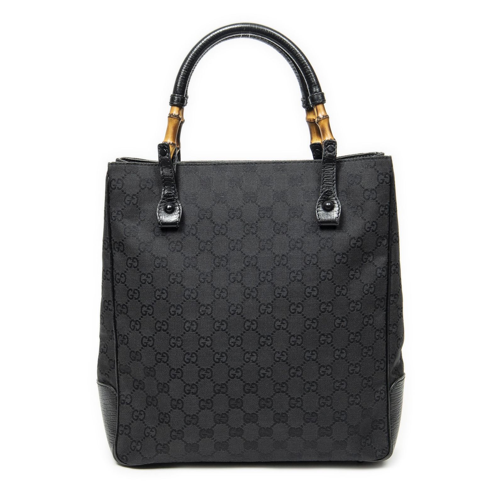中古] GUCCI グッチバンブー トート黒GGキャンバスA - メルカリ