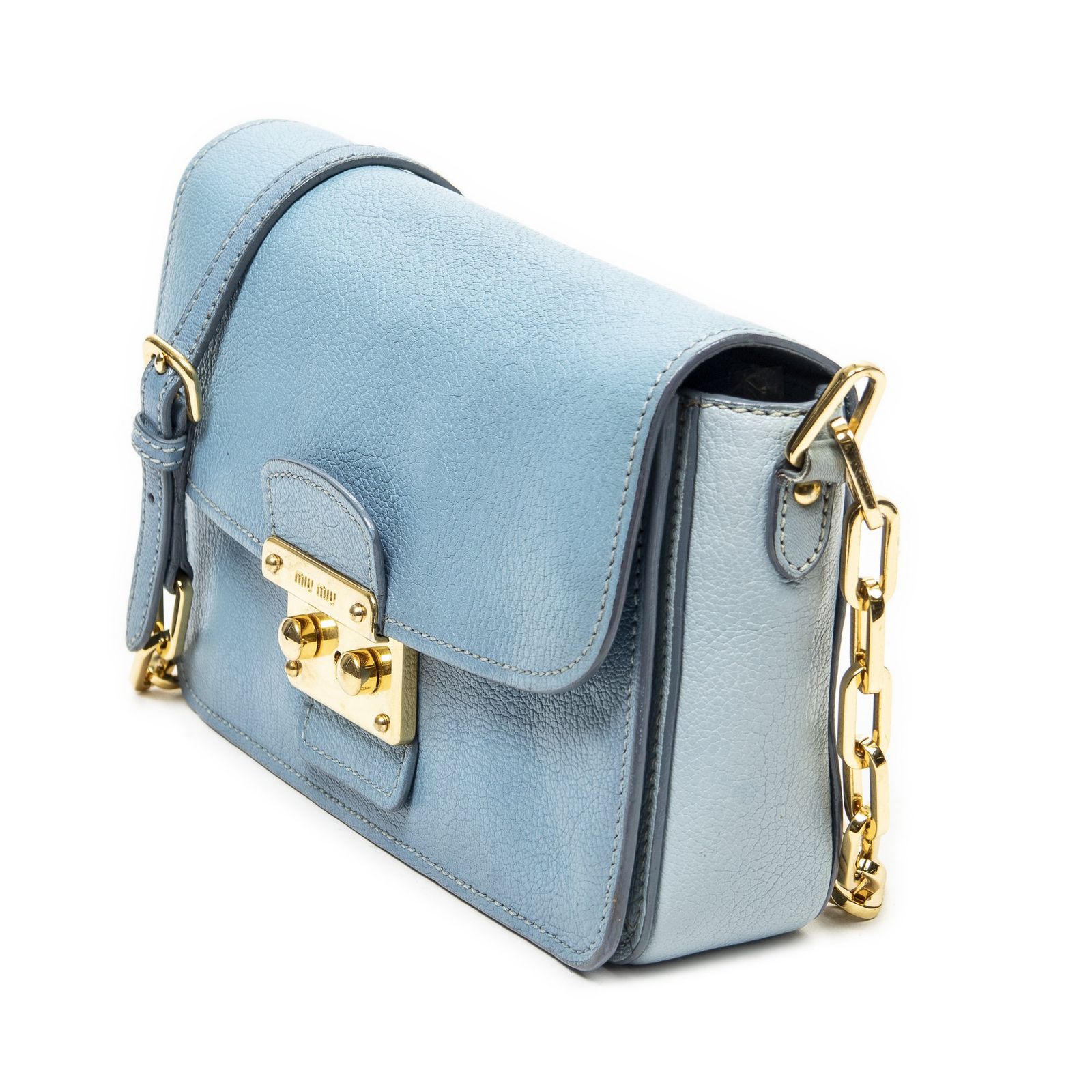 りゅうみ 中古] MIU MIU ミュウミュウプッシュロック フラップ チェーン クロス