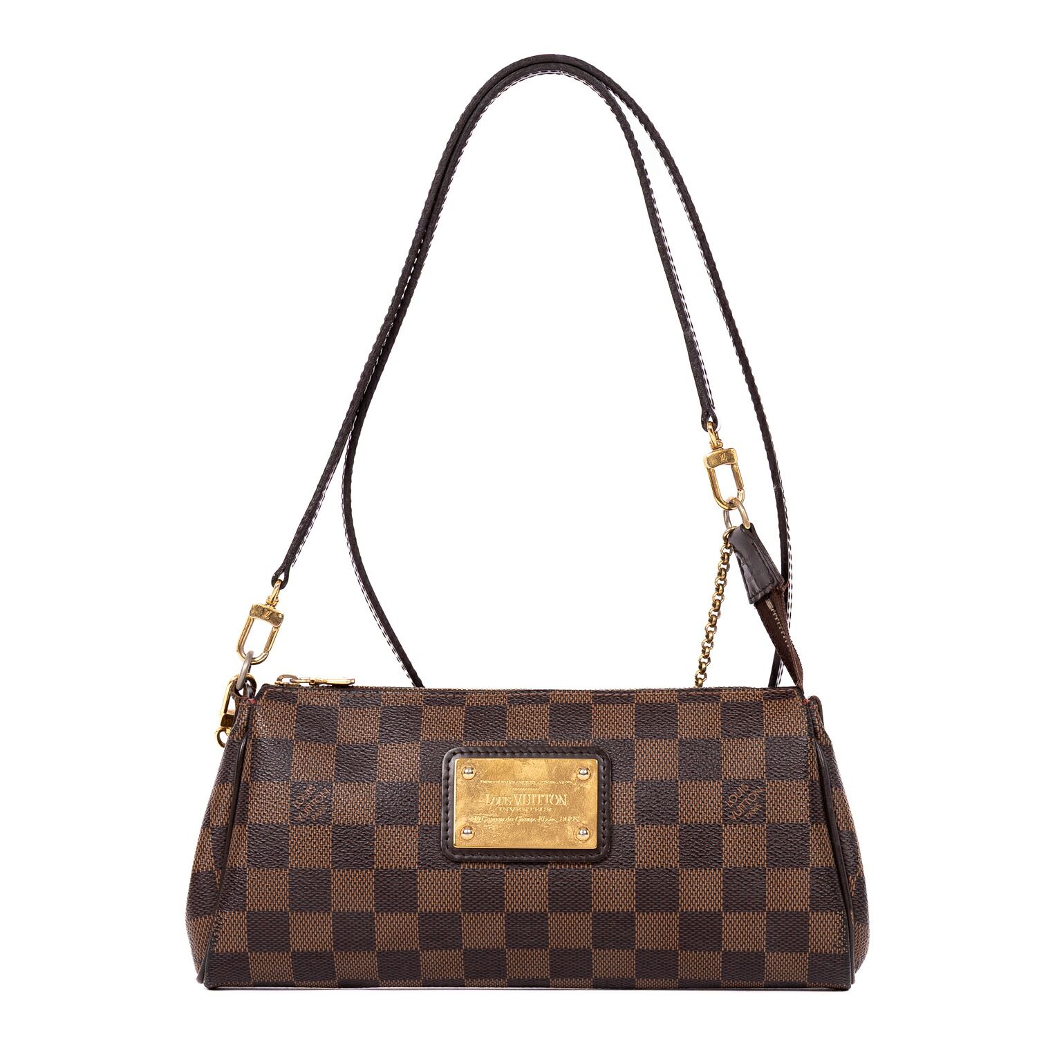 [中古] LOUIS VUITTON ルイヴィトンエンベロープクラッチクロスボディ茶色ダミエ エベヌAB