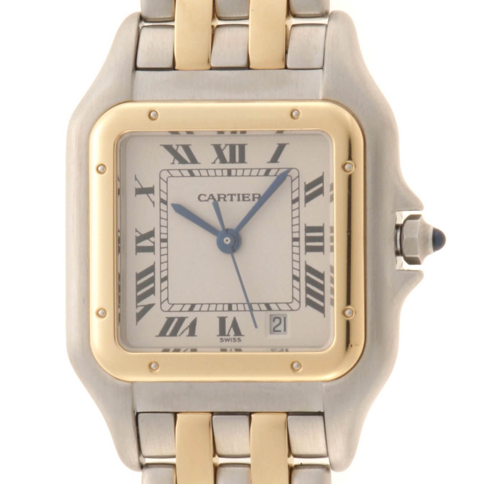 CARTIER カルティエ パンテールMM 2ロウ W25028B6 腕時計 ステンレススチール/イエローゴールド アイボリー クオーツ メンズ【中古】