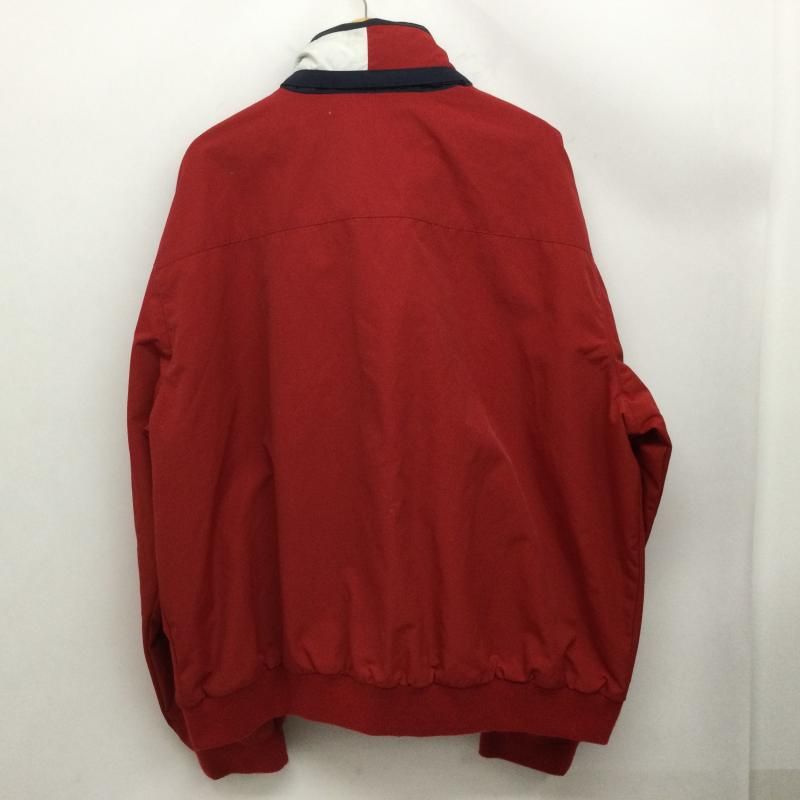   トミーヒルフィガー ブルゾン（その他） XL 赤 【古着】【中古】 トミーヒルフィガー ナイロンジャケット XXL フード収納型 胸ロゴ