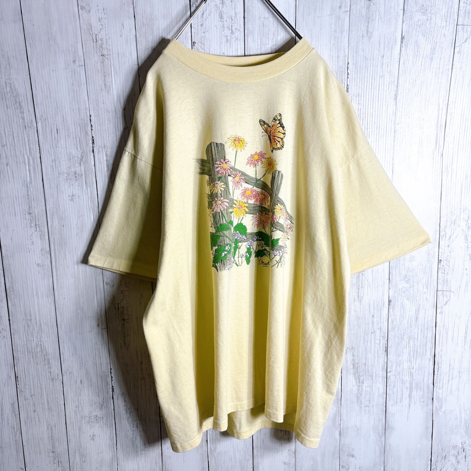 ボタニカルデザイン】90s Vintage USA製 FLOWER T-shirt フラワー