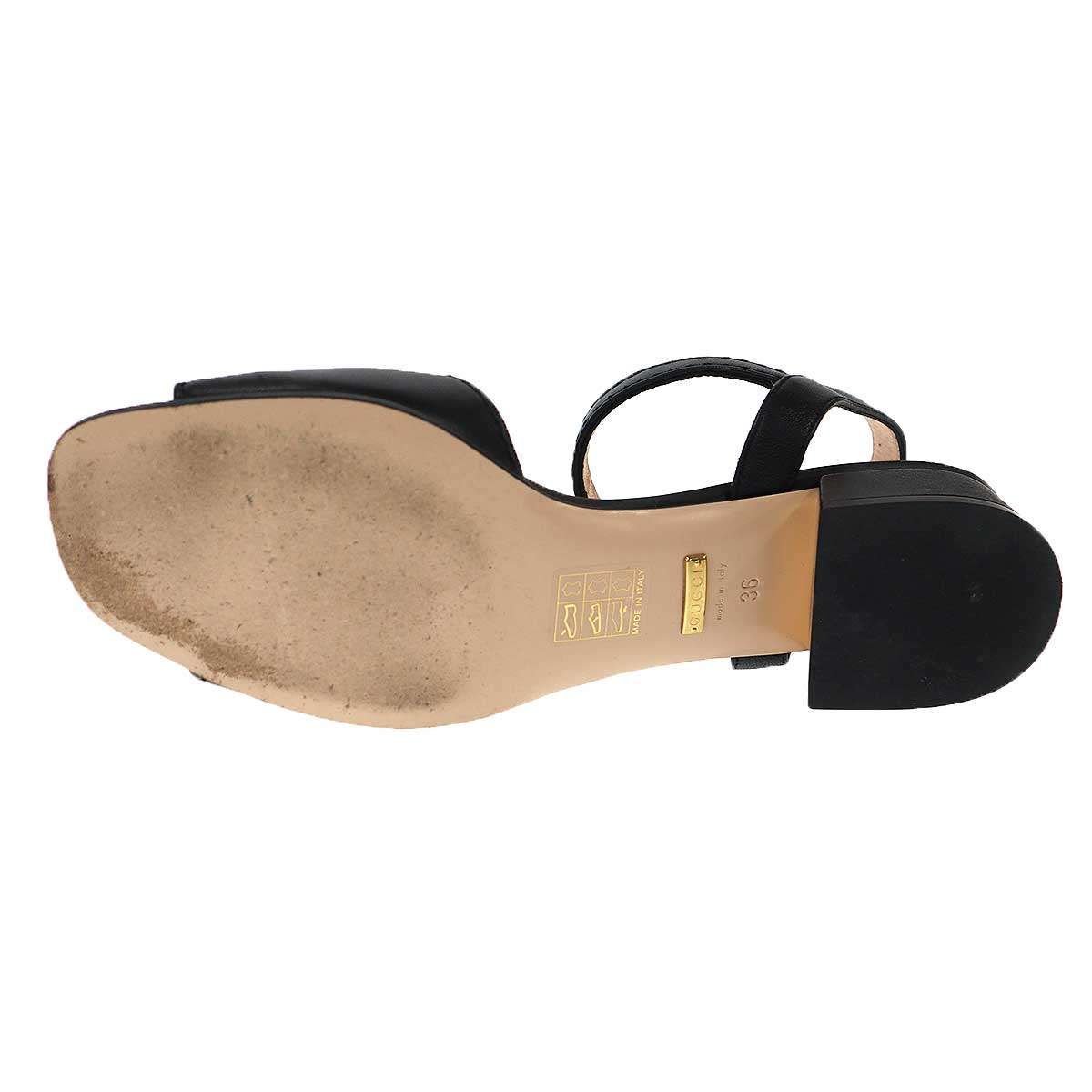 GUCCI グッチ ホースビット ストラップサンダル 655413 ブラック 36