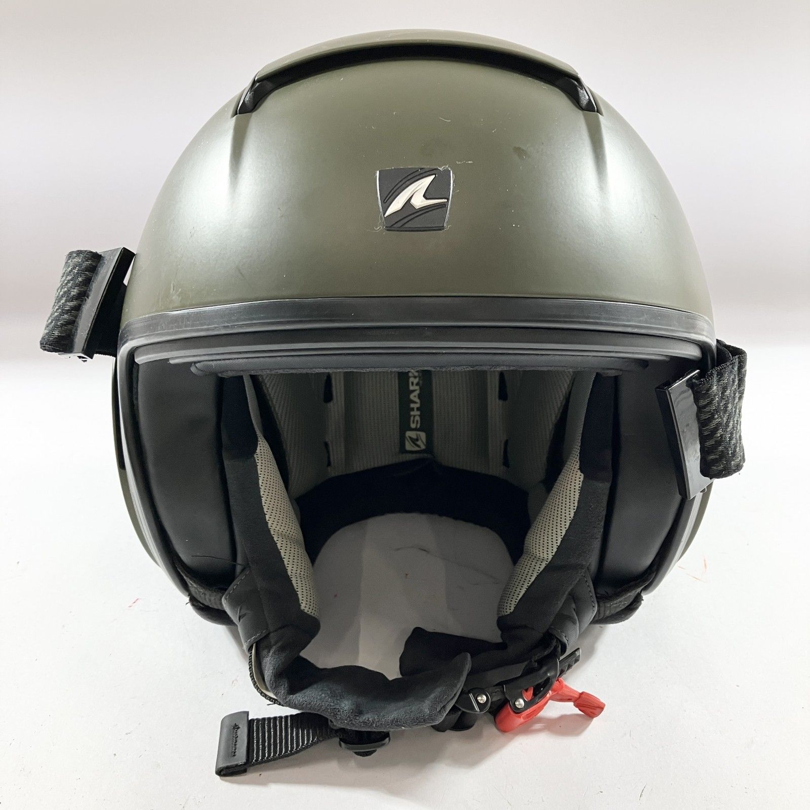 ★ SHARK ジェットヘルメット Mサイズ マットカーキ シャーク 自動二輪用 バイク オートバイ ツーリング 57-58 現状品