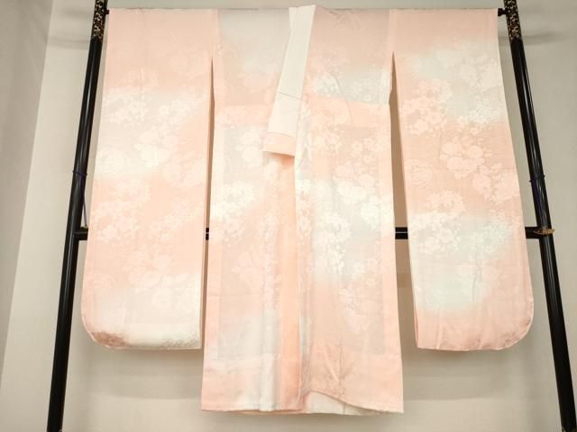 平和屋着物●振袖用長襦袢　無双仕立て　花丸地紋　暈し染め　正絹　逸品　AABK7445ck