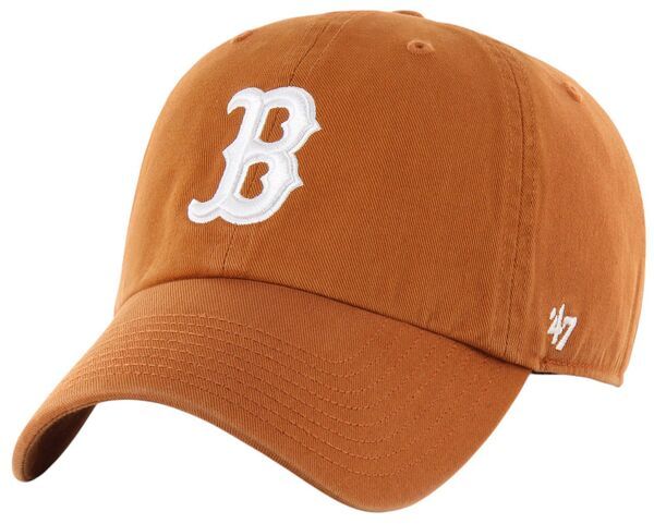 フォーティーセブン メンズ アクセサリー 帽子 ロゴ 47 Adult Boston Red Sox Orange Logo Clean Up Adjustable Hat NoColor レッド