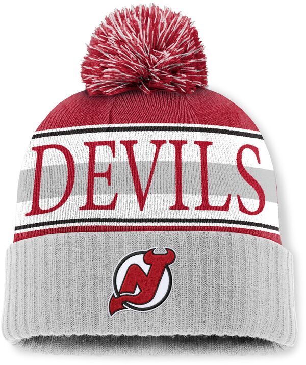ミッチェルネス メンズ アクセサリー 帽子 ニット ジャージー Mitchell Ness Mens New Jersey Devils Red and Grey Classic Pom Knit B 7,441円