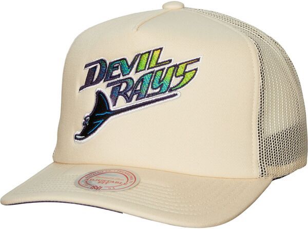 ミッチェルネス レディース アクセサリー 帽子 Mitchell Ness Adultampa Bay Rays White Cooperstown Evergreen Adjustable Truc