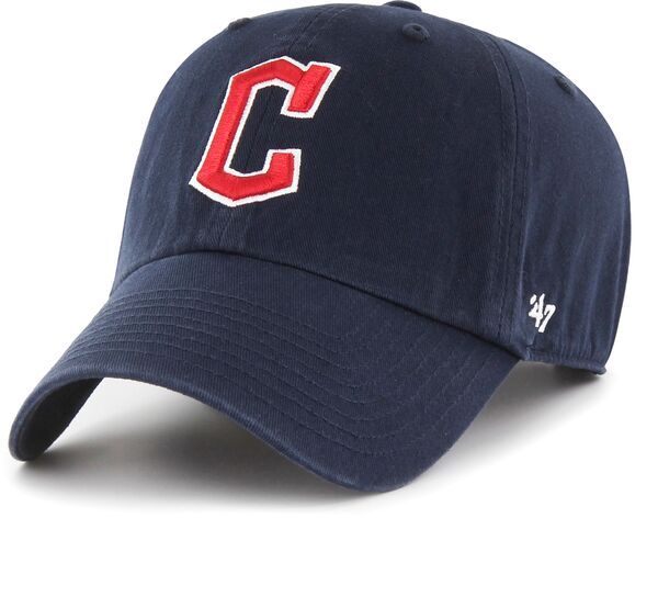 フォーティーセブン メンズ アクセサリー 帽子 ロゴ 47 Mens Cleveland Guardians Navy Logo Clean Up Adjustable Hat NoColor ネイビ