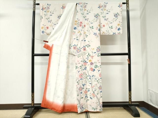 平和屋着物○訪問着 手描き 枝花文 正絹 逸品 未使用 CABI3566yc