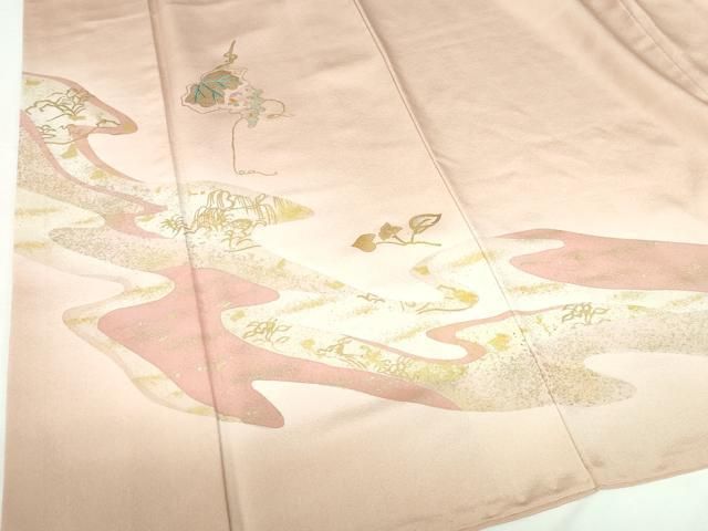 訪問着 道長 たたき染め 金彩 逸品 着物 正絹 平和屋着物○訪問着 道長