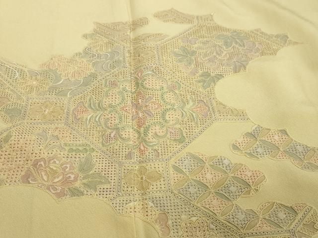 平和屋着物○中国三大刺繍 スワトウ刺繍 汕頭刺繍 総刺繍 訪問着 吉祥