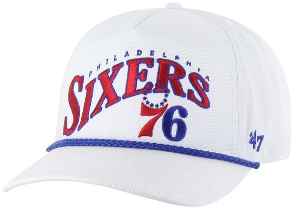 フォーティーセブン メンズ アクセサリー 帽子 グラフィック 47 Adult Philadelphia 76ers White Graphic Wave Hitch Adjustable Hat N