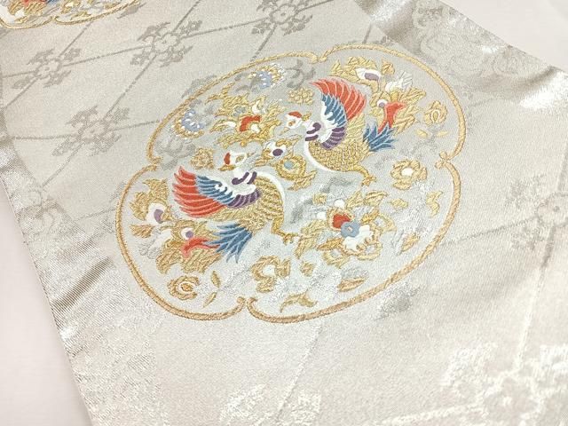 平和屋着物◎西陣 六通柄袋帯 唐織 更紗花文 金糸 正絹 逸品