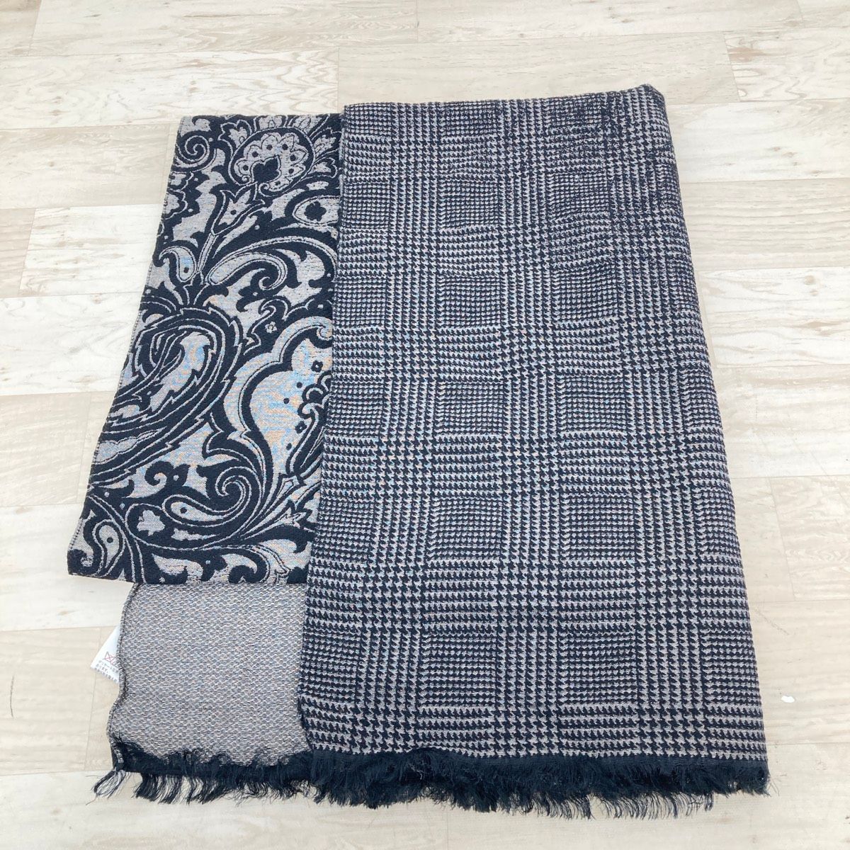 美品 ETRO/エトロ ストール/ショール ペイズリー柄 グレンチェック柄