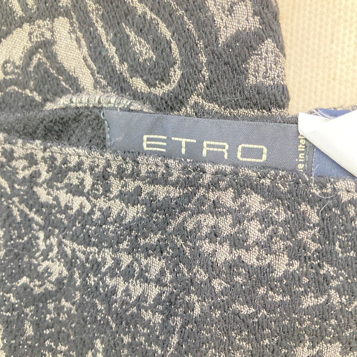 美品 ETRO/エトロ ストール/ショール ペイズリー柄 グレンチェック柄